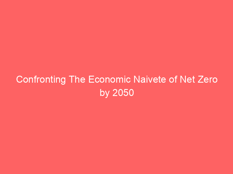 Confronting The Economic Naivete of Net Zero by 2050 Confronting The Economic Naivete of Net Zero by 2050